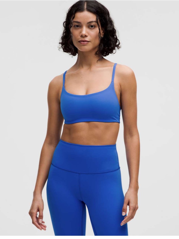 Lululemon Vibrant Blue Wunder Train Strappy Bra
